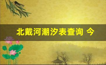 北戴河潮汐表查询 今日_北戴河2023年7月份潮汐表